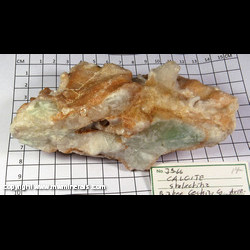 Mineral Specimen: Calcite with Included Malachite from Bisbee, Warren dist, Cochise Co, Arizona Mineral Specimen: Calcite with Included Malachite from Bisbee, Warren dist, Cochise Co, Arizona