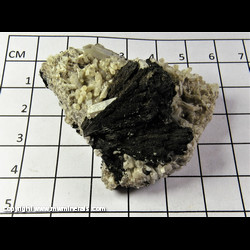 Mineral Specimen: Tourmaline variety: Velvet, Quartz from Santa Cruz,  Sonora, Mexico
