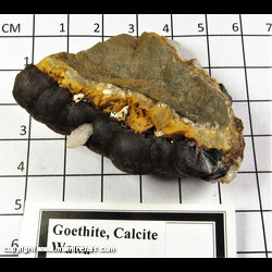 Mineral Specimen: Goethite, Calcite, Dolomite, Pyrite (Other side all Goethite) from Wawa, Ontario, Canada Mineral Specimen: Goethite, Calcite, Dolomite, Pyrite (Other side all Goethite) from Wawa, Ontario, Canada