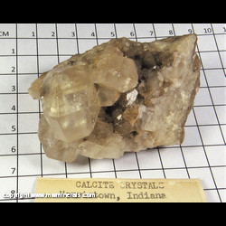 Mineral Specimen: Calcite from Cave Stone Quartz, Norristown, Shelby Co., Indiana Mineral Specimen: Calcite from Cave Stone Quartz, Norristown, Shelby Co., Indiana