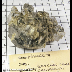 Mineral Specimen: Hanksite from Searles Lake, San Bernardino Co., California Mineral Specimen: Hanksite from Searles Lake, San Bernardino Co., California