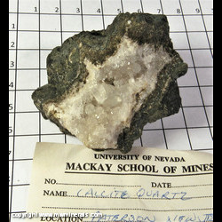 Mineral Specimen: Calcite, Quartz from Paterson, Passaic Co., New Jersey Mineral Specimen: Calcite, Quartz from Paterson, Passaic Co., New Jersey