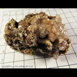 Mineral Specimen: Calcite, minor Wulfenite from Defiance Mine, Gleeson, Turquoise Mining Dist., Dragoon Mts, Cochise Co., Arizona Mineral Specimen: Calcite, minor Wulfenite from Defiance Mine, Gleeson, Turquoise Mining Dist., Dragoon Mts, Cochise Co., Arizona