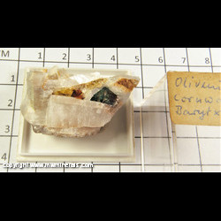 Mineral Specimen: Olivenite, Cornwallite, Barite from Clara Mine, Rnakach valley, Oberwolfach, Black forest, Baden-Wurttemberg, Germany