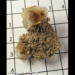 Mineral Specimen: Fluorite, Calcite from White Rock Quarry, Clay Center, Ottawa Co., Ohio, 1960s Mineral Specimen: Fluorite, Calcite from White Rock Quarry, Clay Center, Ottawa Co., Ohio, 1960s