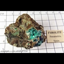Mineral Specimen: Tyrolite, Malachite, Azurite from Penamettra, Spain Mineral Specimen: Tyrolite, Malachite, Azurite from Penamettra, Spain
