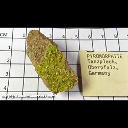 Mineral Specimen: Pyromorphite from Tanzfleck, Freihung, Oberpfalz, Bavaria, Germany Mineral Specimen: Pyromorphite from Tanzfleck, Freihung, Oberpfalz, Bavaria, Germany