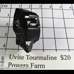Mineral Specimen: Uvite Tourmaline from Powers Farm, Pierrepont, St. Lawrence Co., New York