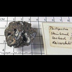 Mineral Specimen: Phillipsite in Basalt from Steinbruch I (Quarry #1), Limberg Quarries, Sasbach am Kaiserstuhl, Emmendingen, Freiburg, Baden-Wurttemberg, Germany Mineral Specimen: Phillipsite in Basalt from Steinbruch I (Quarry #1), Limberg Quarries, Sasbach am Kaiserstuhl, Emmendingen, Freiburg, Baden-Wurttemberg, Germany