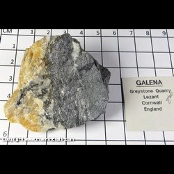 Mineral Specimen: Galena from Greystone Quarry, Lezant, Cornwall, England Mineral Specimen: Galena from Greystone Quarry, Lezant, Cornwall, England