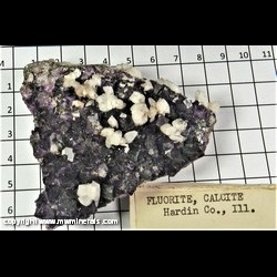 Mineral Specimen: Calcite on Fluorite (Calcite is damaged) from Hardin Co, Illinois Mineral Specimen: Calcite on Fluorite (Calcite is damaged) from Hardin Co, Illinois