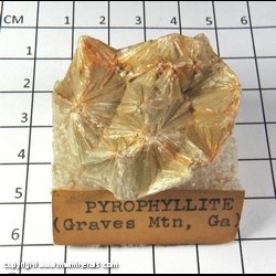 Mineral Specimen: Pyrophyillite from Graves Mountain, Lincoln Co., Georgia Mineral Specimen: Pyrophyillite from Graves Mountain, Lincoln Co., Georgia
