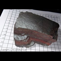 Mineral Specimen: Jaspilite - banded Hematite and Red Jasper from Republic Mine, Republic, Marquette Co., Michigan Mineral Specimen: Jaspilite - banded Hematite and Red Jasper from Republic Mine, Republic, Marquette Co., Michigan