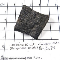 Mineral Specimen: Hausmannite with very minor Rhodochrosite from Noda-Tamagawa mine, Noda-mura, Kunohe-gun, Iwate Pref., Japan Mineral Specimen: Hausmannite with very minor Rhodochrosite from Noda-Tamagawa mine, Noda-mura, Kunohe-gun, Iwate Pref., Japan