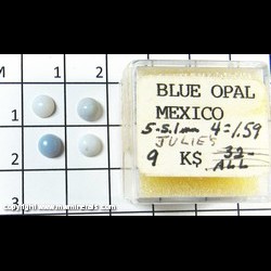 Mineral Specimen: Opal, Blue - 4 cabochons, 5 - 5.1 mm, 1.59 ct from Mexico Mineral Specimen: Opal, Blue - 4 cabochons, 5 - 5.1 mm, 1.59 ct from Mexico