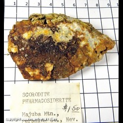 Mineral Specimen: Scorodite, Pharmacosiderite from Majuba Hill Mine, Pershing Co, Nevada Mineral Specimen: Scorodite, Pharmacosiderite from Majuba Hill Mine, Pershing Co, Nevada