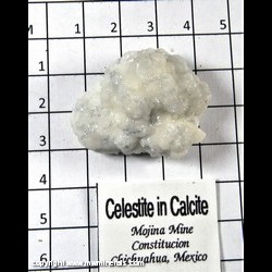 Mineral Specimen: Celestine Included in Popcorn Calcite (acid etched) from Mina Mojina, Rancho de Mojina, Ricardo Flores Magon, Municipio de Buenaventura, Chihuahua, Mexico