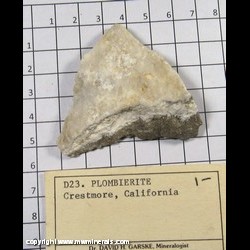 Mineral Specimen: Plombierite from Crestmore Quarries, Crestmore, Riverside County, California Mineral Specimen: Plombierite from Crestmore Quarries, Crestmore, Riverside County, California