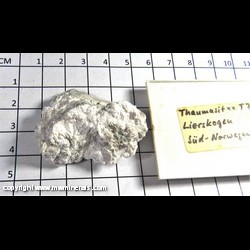 Mineral Specimen: Thaumasite from Lierskogen Quarry, Lierskogen, Lier, Buskerud, Norway Mineral Specimen: Thaumasite from Lierskogen Quarry, Lierskogen, Lier, Buskerud, Norway