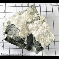 Mineral Specimen: Artinite on Talc from 4 1/2 miles north of Benitoite Gem Mine, San Benito Co., California Mineral Specimen: Artinite on Talc from 4 1/2 miles north of Benitoite Gem Mine, San Benito Co., California