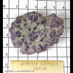 Mineral Specimen: Gray Quartz Crystals on Amethyst Crystals from Guanajuato, Guanajuato, Mexico