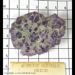 Mineral Specimen: Gray Quartz Crystals on Amethyst Crystals from Guanajuato, Guanajuato, Mexico Mineral Specimen: Gray Quartz Crystals on Amethyst Crystals from Guanajuato, Guanajuato, Mexico