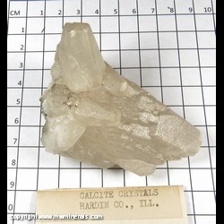 Mineral Specimen: Calcite (slightly bruised - termination of upward crystal) from Hardin Co,  Illinois