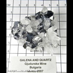 Mineral Specimen: Galena and Quartz from Gjudurska Mine, Bulgaria