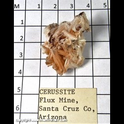 Mineral Specimen: Cerussite from Flux Mine, Pantagonia, Santa Cruz Co, Arizona Mineral Specimen: Cerussite from Flux Mine, Pantagonia, Santa Cruz Co, Arizona