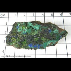 Mineral Specimen: Chrysocolla and Malachite Pseudomorph after Azurite from Morenci Mine, Greelee Co., Arizona