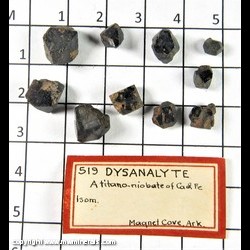 Mineral Specimen: Perovskite variety: Dysanalyte from Magnet Cove, Hot Spring Co., Arkansas