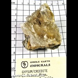 Mineral Specimen: Selenite on Creedite, minor Pyrite from Mina El Potosi, Francisco Portillo, Santa Eulalia Mining Dist., Municipio de Aquiles Serdan, Chihuahua, Mexico