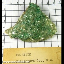 Mineral Specimen: Fuschite a variety of Muscovite from Rutherford Co., North Carolina Mineral Specimen: Fuschite a variety of Muscovite from Rutherford Co., North Carolina