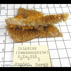 Mineral Specimen: Hemimorphite (Calamine) from Mapimi, Durango, Mexico