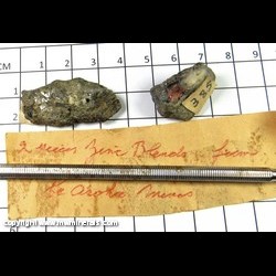 Mineral Specimen: Sphalerite - 2 pieces - one with Cinnabar from Te Aroha mines, Matamata-Piako District, Waikato Region, New Zealand