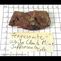 Mineral Specimen: Fergusonite-Y from White Cloud pegmatite, South Platte Pegmatite Mining Dist., Jefferson Co., Colorado Mineral Specimen: Fergusonite-Y from White Cloud pegmatite, South Platte Pegmatite Mining Dist., Jefferson Co., Colorado
