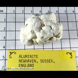Mineral Specimen: Aluminite (powdery) from Newhaven, Lewes, East Sussex, England Mineral Specimen: Aluminite (powdery) from Newhaven, Lewes, East Sussex, England