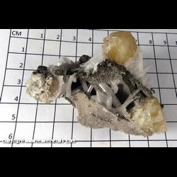Mineral Specimen: Calcite, Celestine, minor Pyrite from Clay Center,Allen Twp., Ottawa Co., Ohio