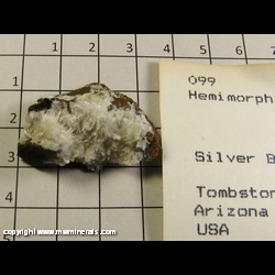 Mineral Specimen: Hemimorphite from Silver Bell Mine, Tombstone, Cochise Co,, Arizona Mineral Specimen: Hemimorphite from Silver Bell Mine, Tombstone, Cochise Co,, Arizona