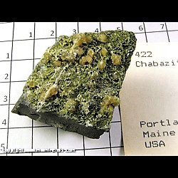 Mineral Specimen: Chabazite on Epidote? from Portland, Maine Mineral Specimen: Chabazite on Epidote? from Portland, Maine