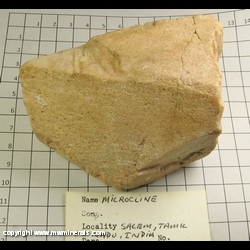 Mineral Specimen: Microcline from Salam, Tamil Nado, India Mineral Specimen: Microcline from Salam, Tamil Nado, India
