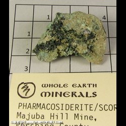 Mineral Specimen: Pharmacosiderite, Scorodite from Majuba Hill Mine, Pershing Co, Nevada, USA Mineral Specimen: Pharmacosiderite, Scorodite from Majuba Hill Mine, Pershing Co, Nevada, USA
