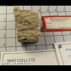 Minerals Specimen: Monticellite (mix of Ellestadite & Tobermorite) from Crestmore, Riverside Co, California Minerals Specimen: Monticellite (mix of Ellestadite & Tobermorite) from Crestmore, Riverside Co, California