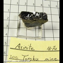 Mineral Specimen: Axinite-Fe from Toroku mine, Takachiho, Miyazaki Pref, Kyushu Region, Japan Mineral Specimen: Axinite-Fe from Toroku mine, Takachiho, Miyazaki Pref, Kyushu Region, Japan