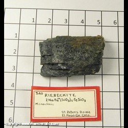 Minerals Specimen: Riebeckite from St. Peter's Dome, El Paso Co, Colorado Minerals Specimen: Riebeckite from St. Peter's Dome, El Paso Co, Colorado