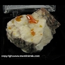 Mineral Specimen: Wulfenite on Barite from Erupcion Mine, Los Lamentos, Chihuahua, Mexico Mineral Specimen: Wulfenite on Barite from Erupcion Mine, Los Lamentos, Chihuahua, Mexico