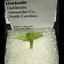 Mineral Specimen: Hiddenite from Hiddenite, Alexander County, North Carolina Mineral Specimen: Hiddenite from Hiddenite, Alexander County, North Carolina