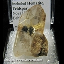 Mineral Specimen: Rutilated Quartz with included Hematite and Feldspar from Novo Horizonte, Bahia, Brazil Mineral Specimen: Rutilated Quartz with included Hematite and Feldspar from Novo Horizonte, Bahia, Brazil