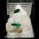 Minerals Specimen: Dioptase on Quartz from Kaokoveld Plateau, Namibia Minerals Specimen: Dioptase on Quartz from Kaokoveld Plateau, Namibia