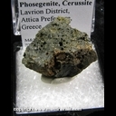 Minerals Specimen: Heliophyllite, Phosgenite, Cerussite from Lavrion Dist., Attica Prefecture, Greece Minerals Specimen: Heliophyllite, Phosgenite, Cerussite from Lavrion Dist., Attica Prefecture, Greece
